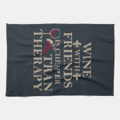 grappige wijncitaat voor vrienden studenten theedoek (Horizontaal)