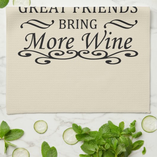 grappige wijncitaat voor vrienden theedoek (Gevouwen)