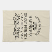 grappige wijncitaat voor vrienden theedoek (Horizontaal)