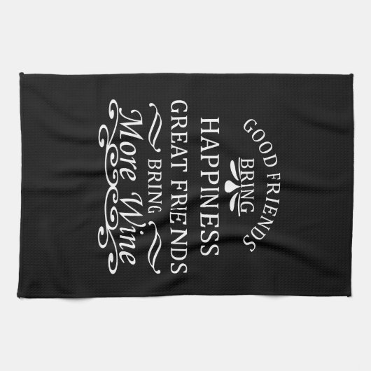 grappige wijncitaat voor vrienden theedoek (Horizontaal)