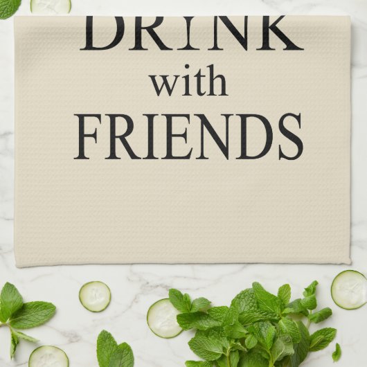 grappige wijncitaat voor vrienden theedoek (Gevouwen)