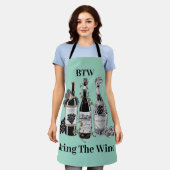 Grappige wijnflessen schort (Gedragen)
