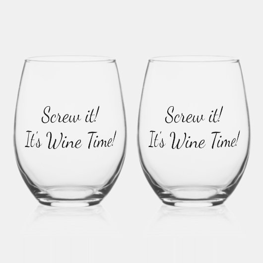 Grappige wijnglazen wijntijd wijnglas zonder voet (Voorkant)