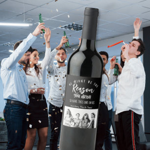 Grappige wijnlabel foto de reden waarom je drinkt wijn etiket