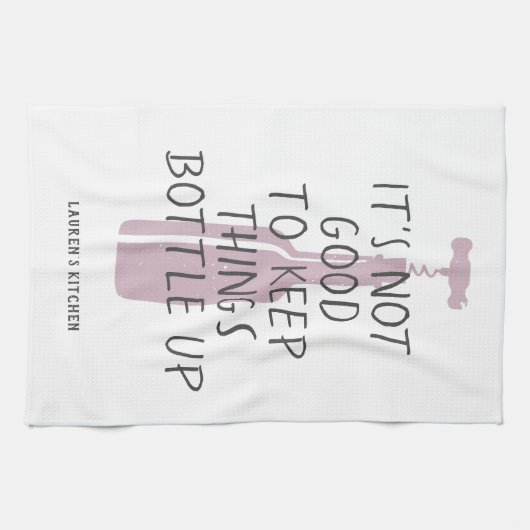 Grappige wijnliefhebber aangepaste naam stijlvol g theedoek (Horizontaal)