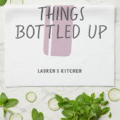 Grappige wijnliefhebber aangepaste naam stijlvol g theedoek (Gevouwen)