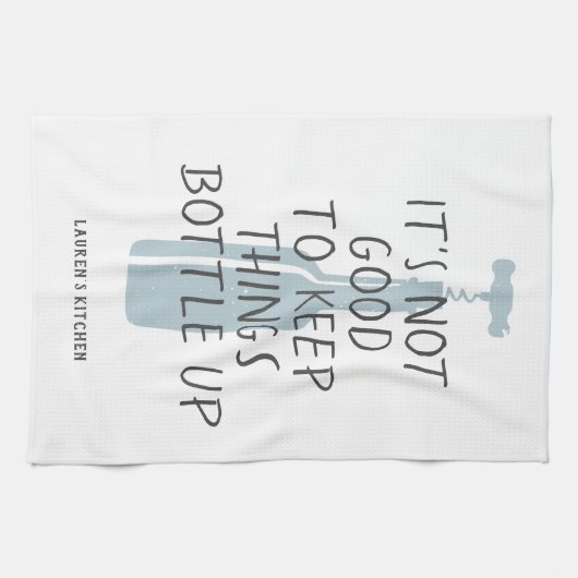 Grappige wijnliefhebber aangepaste naam stijlvol g theedoek (Horizontaal)