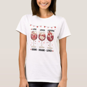 Grappige wijnliefhebber gans drink drank geliefd V T-shirt