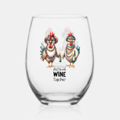 Grappige wijnliefhebber / kip wijnglas zonder voet (Voorkant)