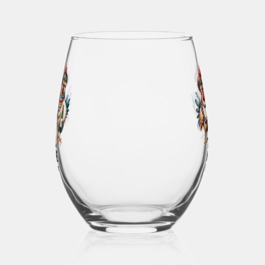 Grappige wijnliefhebber / kip wijnglas zonder voet (Rechts)