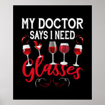 Grappige wijnliefhebbers woordkunst Poster