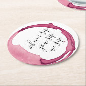 Grappige wijnproeverij feest ronde papieren onderz ronde kartonnen onderzetter (Gebogen)