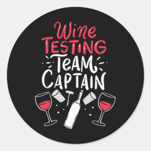 Grappige wijnproeverij team Shirten Ronde Sticker