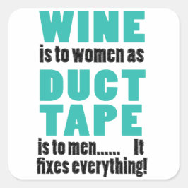 Grappige wijntraining vierkante sticker