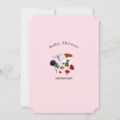 Grappige wilde bloemen lieveheersbeestjes en vlind kaart (Achterkant)