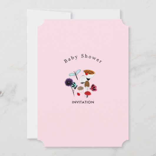 Grappige wilde bloemen lieveheersbeestjes en vlind kaart (Achterkant)