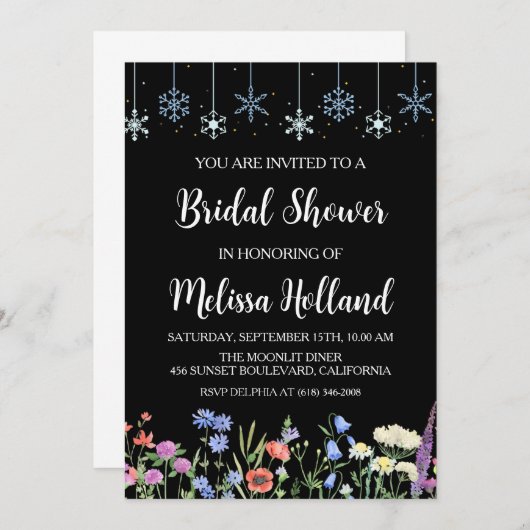 Grappige wilde bloemen winter vrijgezellenfeest kaart (Voorkant / Achterkant)