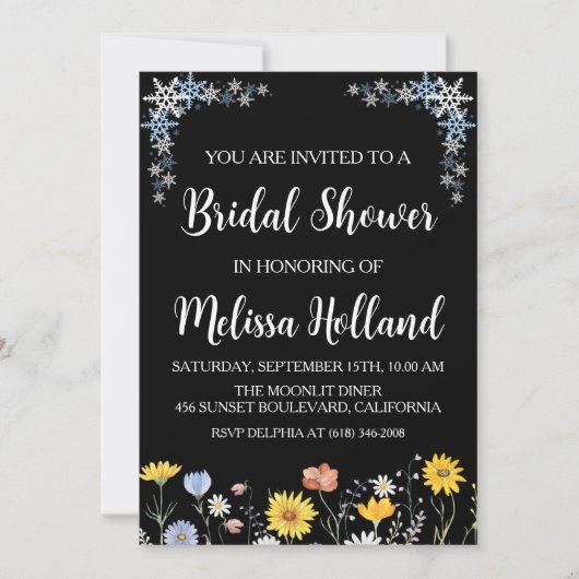 Grappige wilde bloemen winter vrijgezellenfeest kaart (Voorkant)