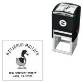 Grappige Wilde Eend Kraag Das Boog Adres Zelfinktende Stempel (In situ)