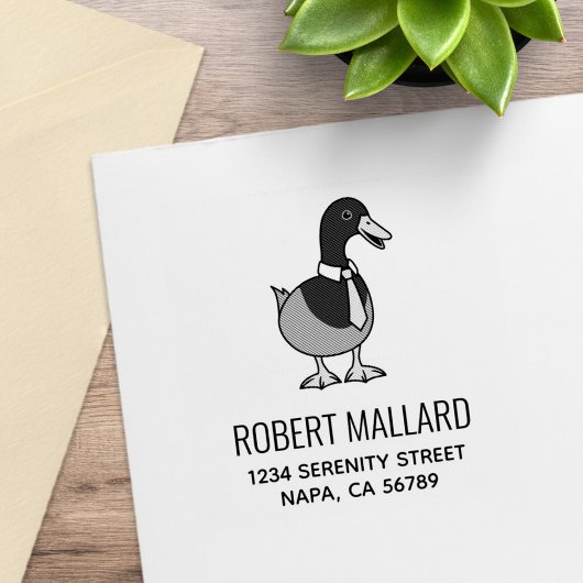 Grappige Wilde Eend Kraag Stropdas Adres Rubberstempel