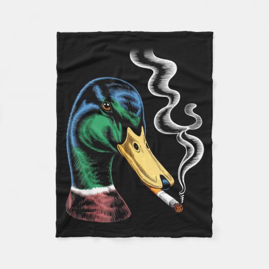 Grappige wilde eend meme rokende wilde eend fleece deken (Voorkant)