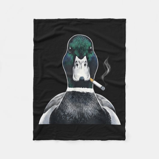 Grappige wilde eend meme rokende wilde eend fleece deken (Voorkant)