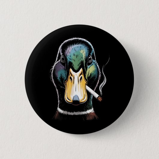 Grappige Wilde Eend Meme Rokt Sigaret Ronde Button 5,7 Cm (Voorkant)