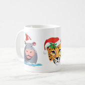 Grappige wilde Safari dieren Kerstmis kostuum Koffiemok (Voorkant links)