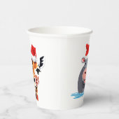 Grappige wilde Safari dieren Kerstmis kostuum Papieren Bekers (Rechts)