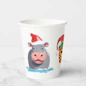 Grappige wilde Safari dieren Kerstmis kostuum Papieren Bekers (Voorkant)