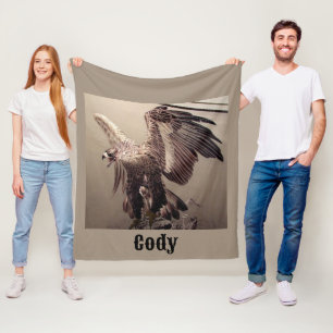 Grappige wilde vogel Patriottische Amerikaanse ade Fleece Deken