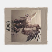 Grappige wilde vogel Patriottische Amerikaanse ade Fleece Deken (Voorkant (Horizontaal))