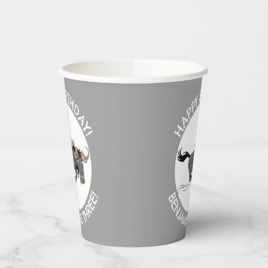 Grappige wildebeest gepersonaliseerde cartoon verj papieren bekers (Links)