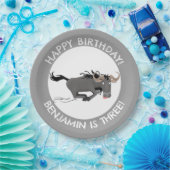 Grappige wildebeest gepersonaliseerde cartoon verj papieren bordje (Feest)