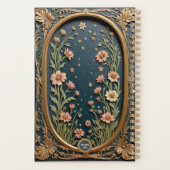 Grappige Wildflower Evening Art Nouveau Monogram Planner (Achterkant)