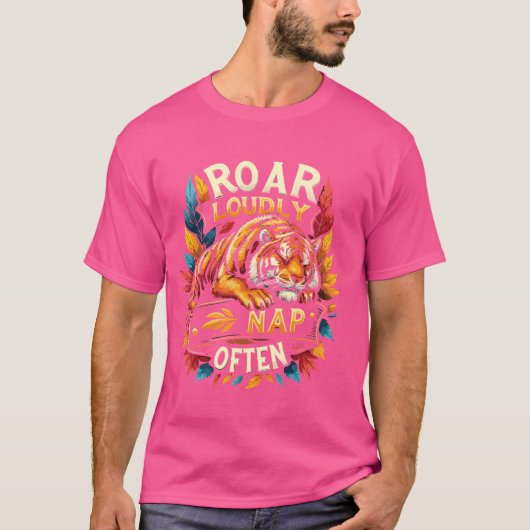 Grappige Wildlife Sleeping Tiger Zoo Keeper T-shirt (Voorkant)