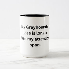 Grappige windhond Mok - lange neus, korte aandacht