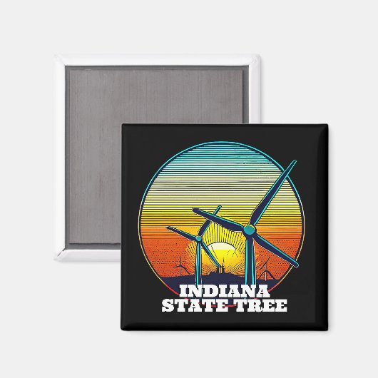 Grappige Windturbines State Tree Magneet (Voorkant / Achterkant)
