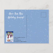 Grappige Winter Kerst Sneeuwpop Konijnen Wortelneu Briefkaart (Achterkant)