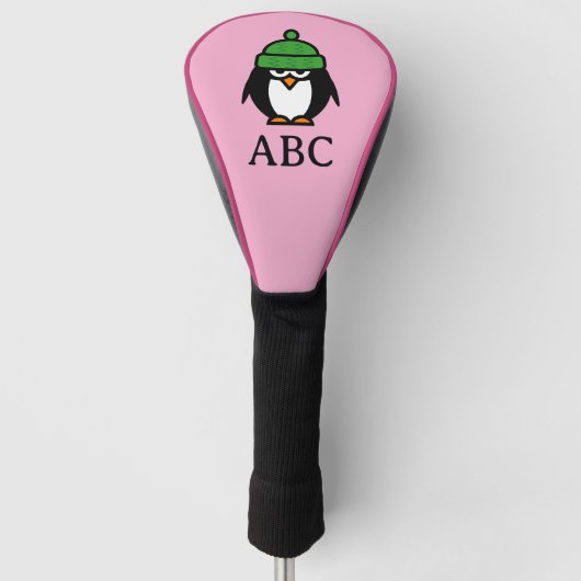 Grappige winter pinguïn aangepaste golf driver hoo golfheadcover (Voorkant)