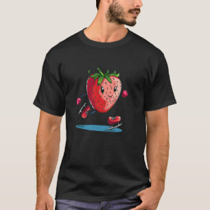 Grappige Winter Sport Aardbei in Schaatsen Schoene T-shirt