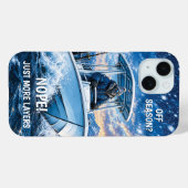 Grappige Winter Vissen Gepersonaliseerde iPhone 15 Case-Mate iPhone Case (Achterkant (horizontaal))