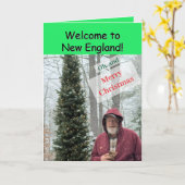 Grappige winterse kerstsfeer Kaart (Gele Bloem)