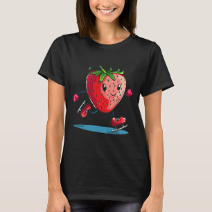 Grappige wintersport aardbei in schaatsen Schattig T-shirt