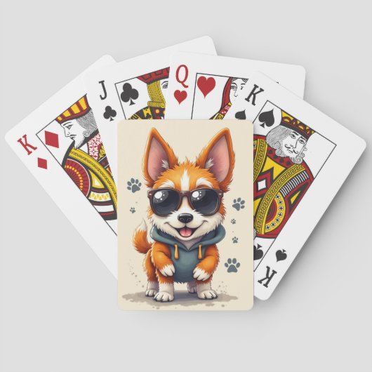 Grappige Wire Fox Terrier Kawaii Hond Pokerkaarten (Achterkant)