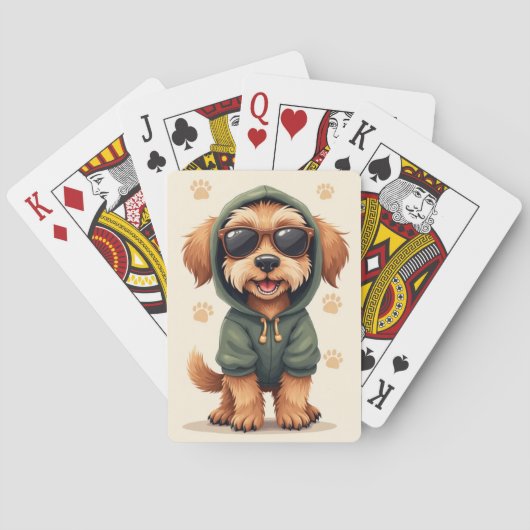 Grappige Wirehaired Pointing Griffon Kawaii Hond Pokerkaarten (Achterkant)