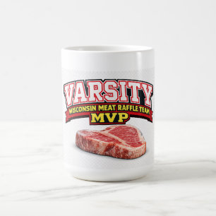 Grappige Wisconsin Vlees Raffel Varsity Team MVP Koffiemok