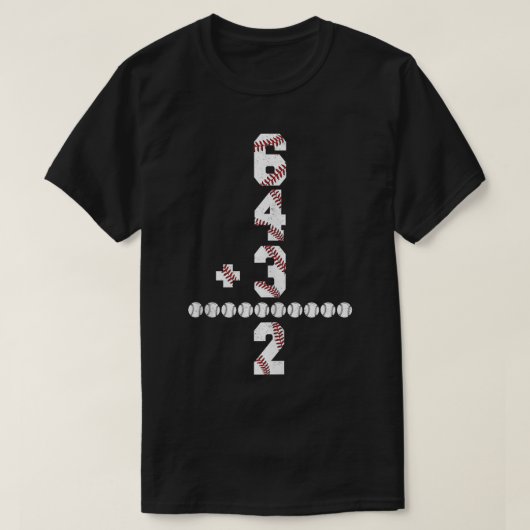 Grappige Wiskunde 6 4 3 2 honkballiefhebber Graphi T-shirt (Design voorkant)