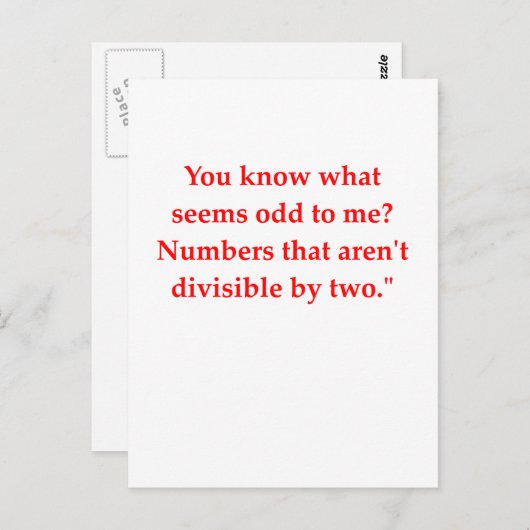 grappige wiskunde briefkaart (Voorkant / Achterkant)
