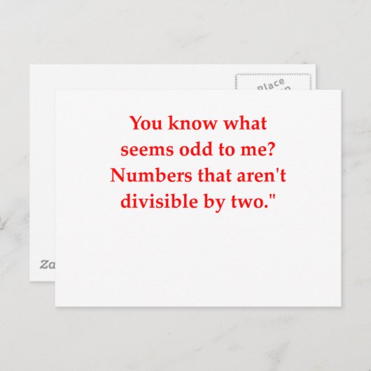 grappige wiskunde briefkaart (Voorkant / Achterkant)